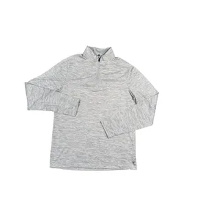 Gaiam Womens Gray Heathered Half‎ Zip Pullover Thumb Hole Athletic Top thumbnail 2