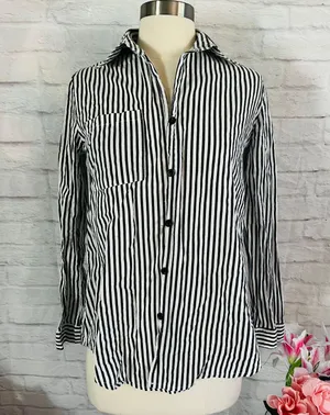 Nova Sky Striped Button Up Top thumbnail 1