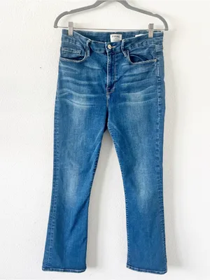 FRAME Le Crop Mini Boot Light Wash Cropped Denim High Rise Jeans thumbnail 2