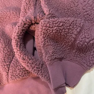 PINK Sherpa Teddy Pullover Sweatshirt XL Mauve thumbnail 6