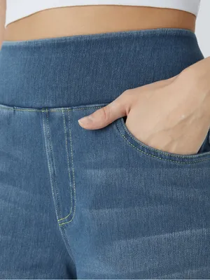 Halara Flex™ High Waisted Pockets Baggy Wide Leg Washed Casual Jeans,Mayan Blue thumbnail 4