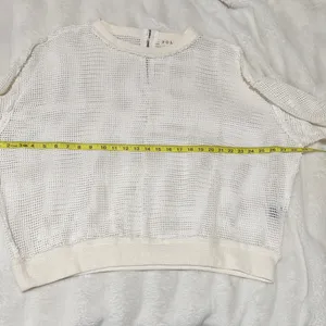 POL size small White Mesh Pullover oversized Sweater with embroidered accents thumbnail 8