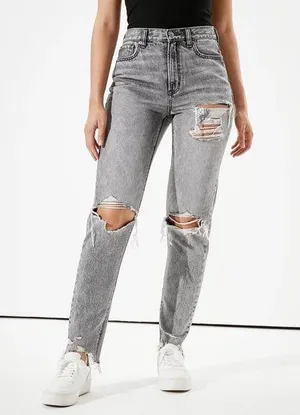 American Eagle Outfitters Distressed Mom Jeans thumbnail 1