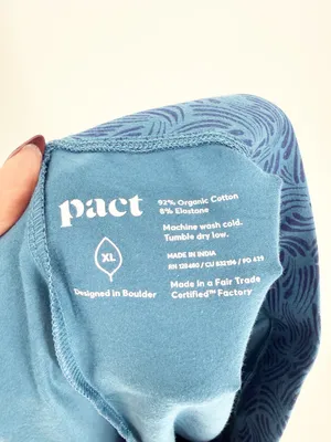 PACT Cropped Printed‎ Leggings Women's XL Blue Activewear thumbnail 5