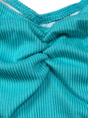 A. Che Teal Marble Halter Bikini Top M + ASOS AsYou Teal Bottom US 8 Set thumbnail 9