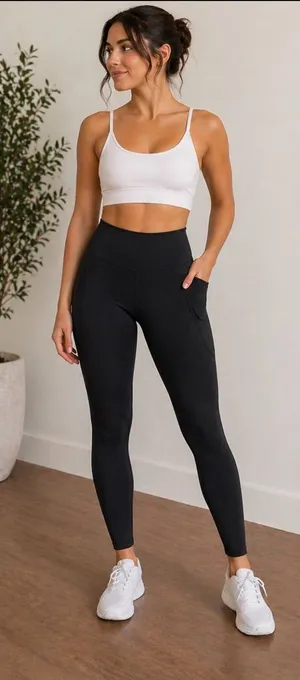 American Eagle Outfitters Black High-Waist Pocket Leggings thumbnail 1