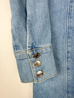 Asos Design Denim Long Sleeve‎ Hourglass Mini Dress Size 4 thumbnail 6