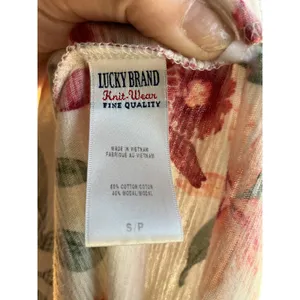 Lucky Brand Satin trim T-shirt Size Small thumbnail 7
