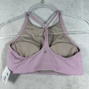 Lululemon Flow Y Wrap-Front High-Neck Bra Pink Peony LW2EH3S PKPI Size 8 NEW thumbnail 7