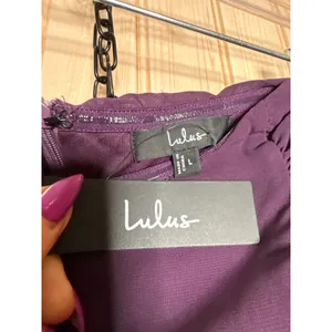 NWT Lulus Luxe Favorite Dark Purple Strapless Ruched Maxi Dress Bridesmaid Sz L thumbnail 8
