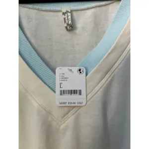 Free People Intimately V Neck Bodysuit Ribbed Tennis Country‎ Club Preppy large thumbnail 3