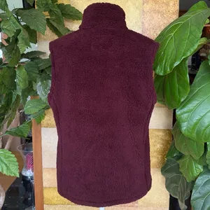 NEW Sage Women’s Maroon/Burgundy Fleece Outdoor Zip-Up Stand Collar Vest, Size S thumbnail 5