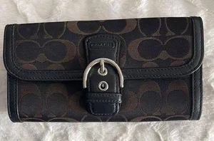 Coach Black and Brown Wallet Y2K Soho EUC thumbnail 1