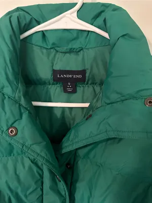 Land’s End down fill puffer vest emerald green thumbnail 3