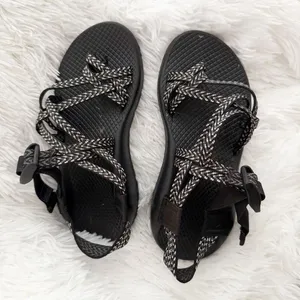 CHACO | Black White Print Sandals Shoes ZX 2 Dual Adjustable Straps | Size 5 thumbnail 2