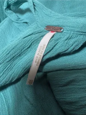 FREE PEOPLE Teal Maxi Dress with Bust Tie thumbnail 4
