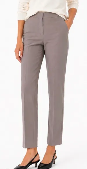 NWT Quince Stretch Crepe Ankle Pants Size 14 Morel Gray thumbnail 1