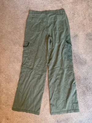 American Eagle Olive Green Super High Rise Baggy Wide Leg Pants‎ Size 6 thumbnail 3