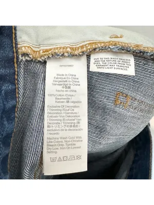 Madewell Skirt Size 26 Blue Button Fly‎ Distressed Raw Hem A Line Mini Y2K Retro thumbnail 8