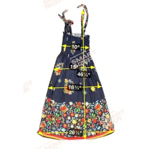 Lildy Women Small/Medium Blue Floral Smock Tie Shoulder Boho Festival Maxi Dress thumbnail 5