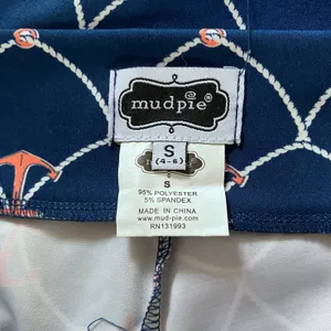 Mud Pie Cropped Pants Leggings Stretchy Navy Nautical Coastal Size‎ Small thumbnail 5