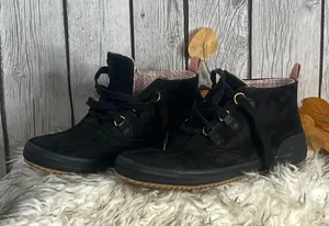 Title: Black Suede Lace-Up Boots – Size 7 (Brand New!) thumbnail 2