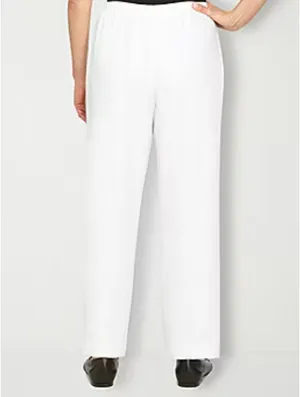 Alfred Dunner Classics Womens Straight Mid Rise Pull-On Pants White Size 14P thumbnail 2
