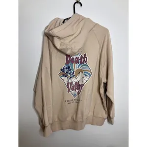 Unbranded Death Valley Hoodie Womens XL Tan Excellent Graphic Back Print Raglan thumbnail 3
