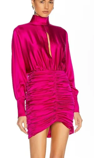 Retrofête Silk Barbara Mini Dress in Orchid Pink size XS NEW $695 thumbnail 1