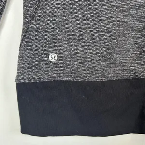 Lululemon Rest Less 1/4 Zip Pullover Black White Thumbholes Size 10 thumbnail 5