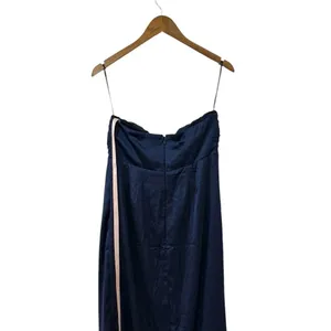 Lulus Memorable Entrance Dark Blue Strapless Satin Maxi Dress size M thumbnail 7
