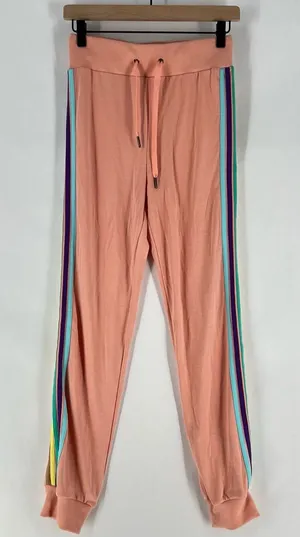 Electric Yoga Sundrop Jogger Pants‎ Womens Size S Pink Rainbow Side Stripes thumbnail 1