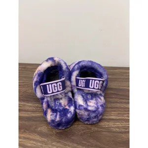 UGG Fluff Yeah Slide Violet Night Marble Tie Dye Slippers 1122554 Womens 8‎ thumbnail 4