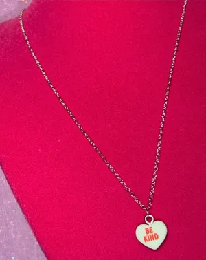 Be Kind Heart Necklace Sterling Silver 925 Jewelry Blue thumbnail 1