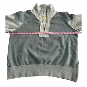 We The Free x Free People Kassey Half Zip Sweatshirt Two Tone Gray Size Small thumbnail 13