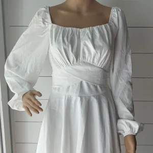 LYANER Wrap Tie Back Square Neck Double Layer Ruffle Hem A Line Mini Dress Sz M thumbnail 3