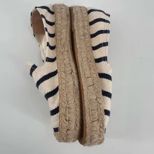 Soludos‎ Smoking Slipper Espadrille slip on shoes striped black tan size 5 thumbnail 5