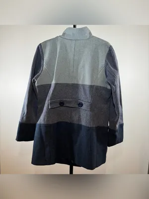 Isaac Mizrahi Live! Colorblock Peacoat Blue Grey Size Medium M Winter Jacket thumbnail 5