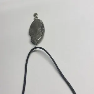 Women’s Grey Natural Stone Pendant / Black Cord Costume Necklace thumbnail 10