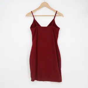 Wild Fable Burgundy Bodycon Mini Dress XL Surplice V-Neck Spaghetti Strap Cotton thumbnail 4