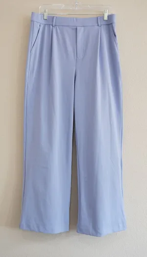 Halara High Waisted Wide Leg Pleated Trousers Periwinkle Blue Size L Regular NWT thumbnail 1