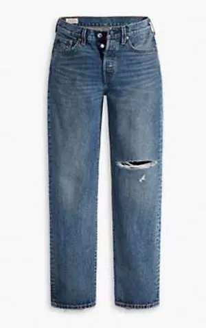 NWT Levi's 501 Original Women's Jeans Size 23 x 30 Straight Leg Distressed thumbnail 1
