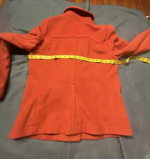 Gap Orange Wool Blend Toggle Pea Coat Jacket Women's Medium thumbnail 7