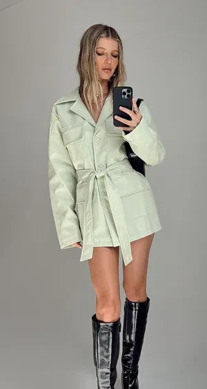 Princess Polly Vegan Leather Coat thumbnail 1