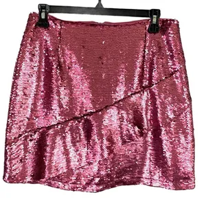 Glamorous Pink Sequined Skirt Size Medium thumbnail 1