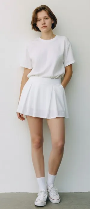 Nike Dri~Fit Women’s Club Golf Skort White Sz M Swoosh Logo Lightweight thumbnail 1