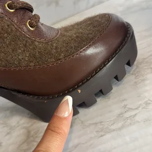 Antonio Melani - Penn Leather And Fabric Lug Sole Booties lace up platform 6M thumbnail 7