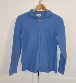 L.L.Bean $98 Woman’s S Reg light blue full zip fleece jacket Hoodie Sweatshirt thumbnail 1