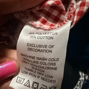 Elegant Red Gingham Smocked Blouse Size M thumbnail 3