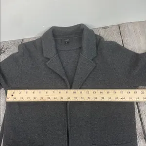 J.Crew Merino Wool Blend Open Front Cardigan Jacket Charcoal Gray Small thumbnail 13